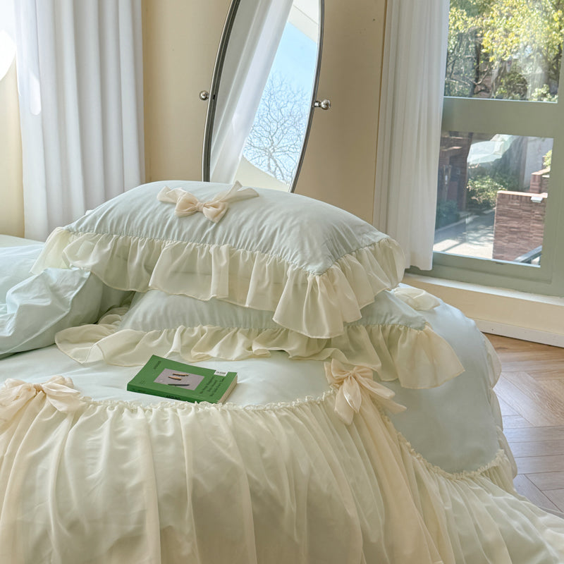 Ribbon Bow Airy Lace Bedding Bundle