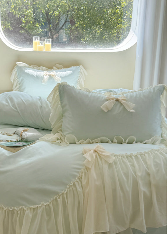 Ribbon Bow Airy Lace Bedding Bundle