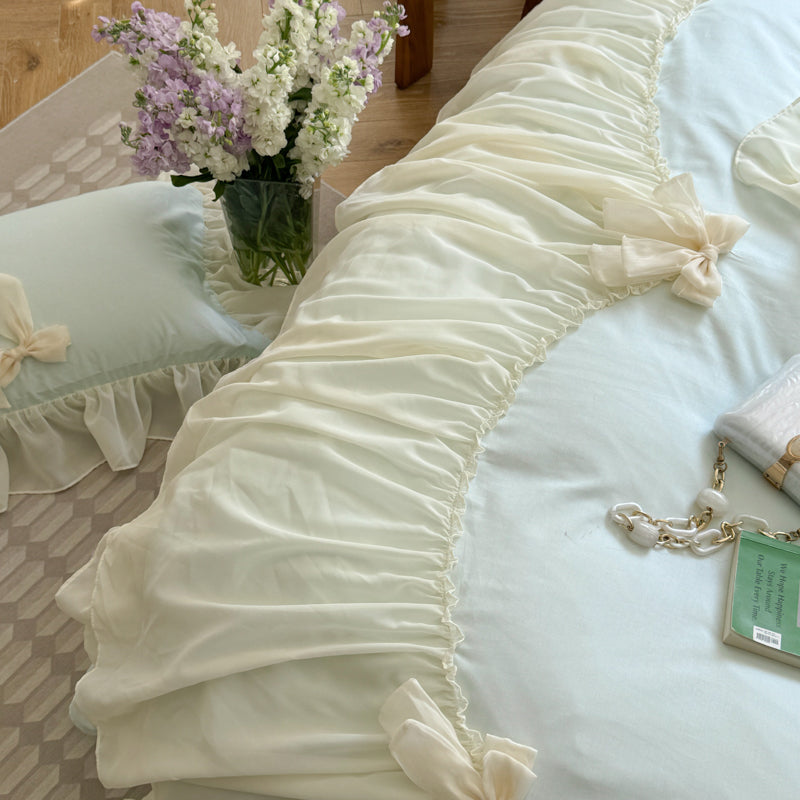 Ribbon Bow Airy Lace Bedding Bundle