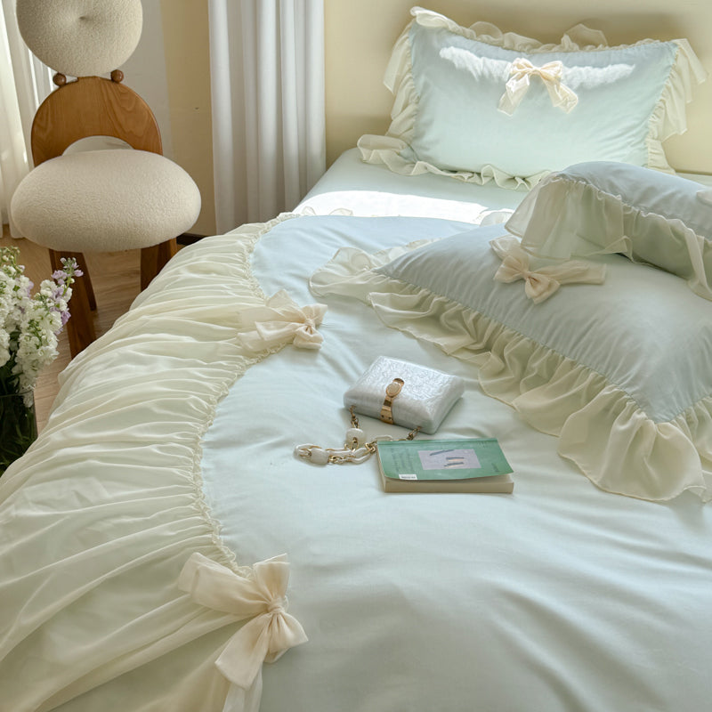 Ribbon Bow Airy Lace Bedding Bundle