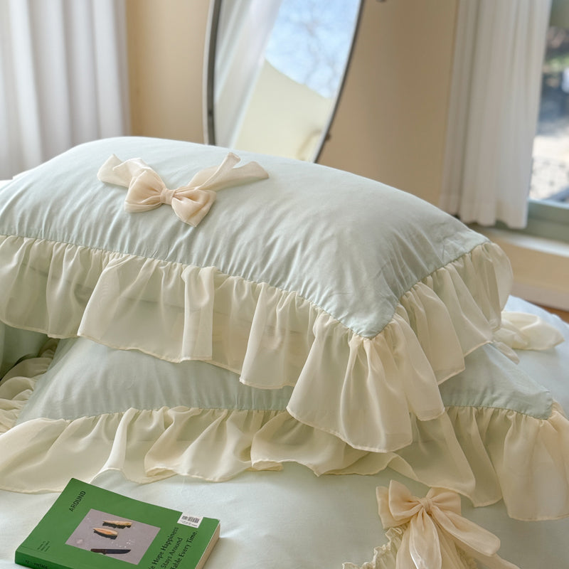 Ribbon Bow Airy Lace Bedding Bundle