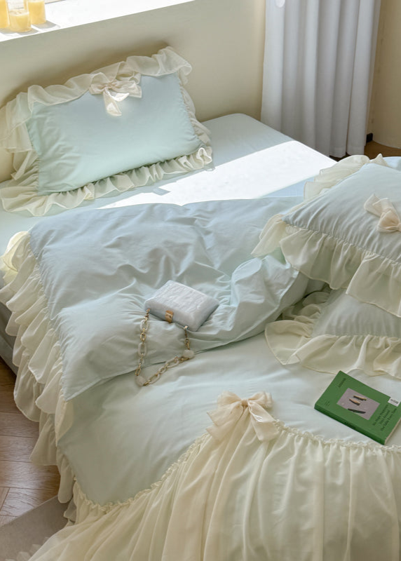 Ribbon Bow Airy Lace Bedding Bundle