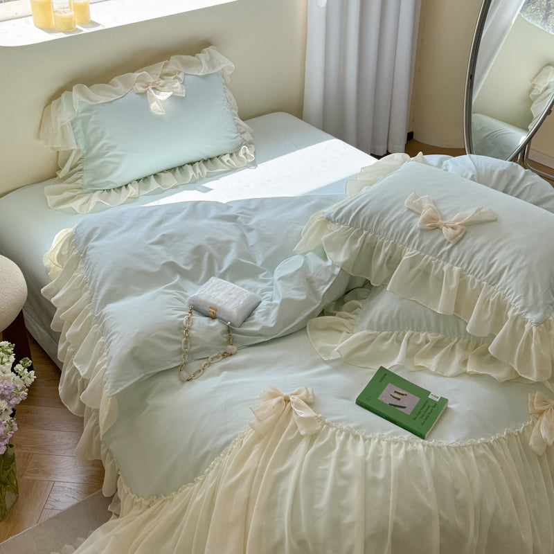 Ribbon Bow Airy Lace Bedding Bundle