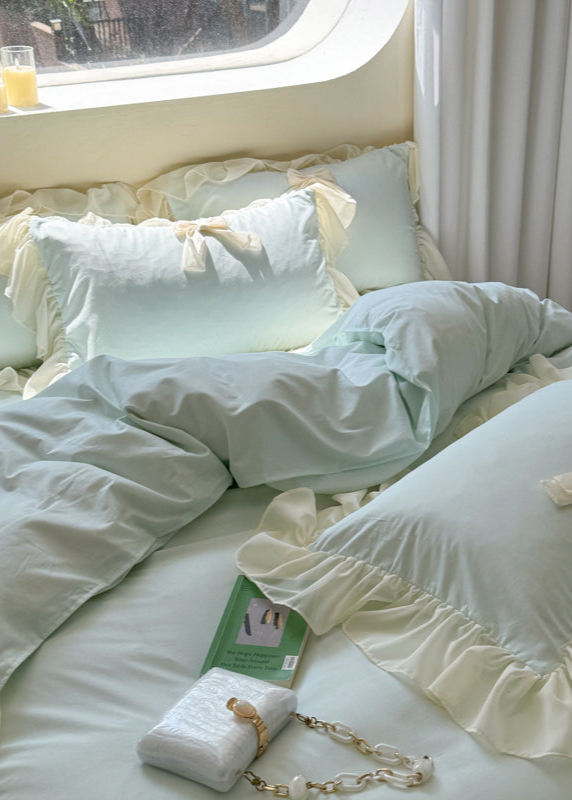 Ribbon Bow Airy Lace Bedding Bundle