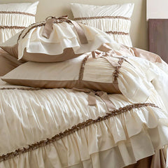 Genevieve Bow Tied TENCEL Bedding Set - Beige