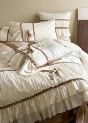 Genevieve Bow Tied TENCEL Bedding Set - Beige