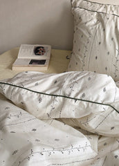 Hannah Vintage Floral Braids Cotton Bedding Set - Beige