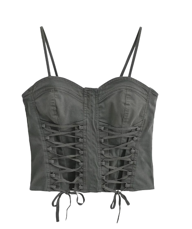 SMOKE Lace Up Corset