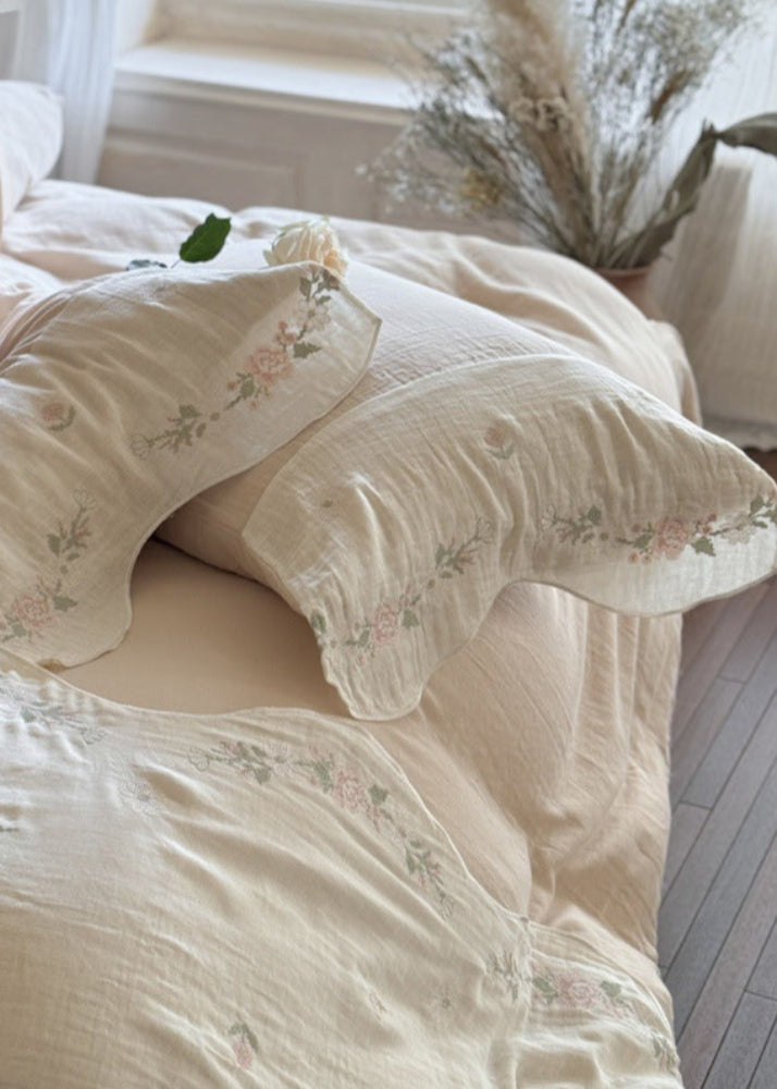 Maeve Floral Double Gauze Bedding Set - Pink
