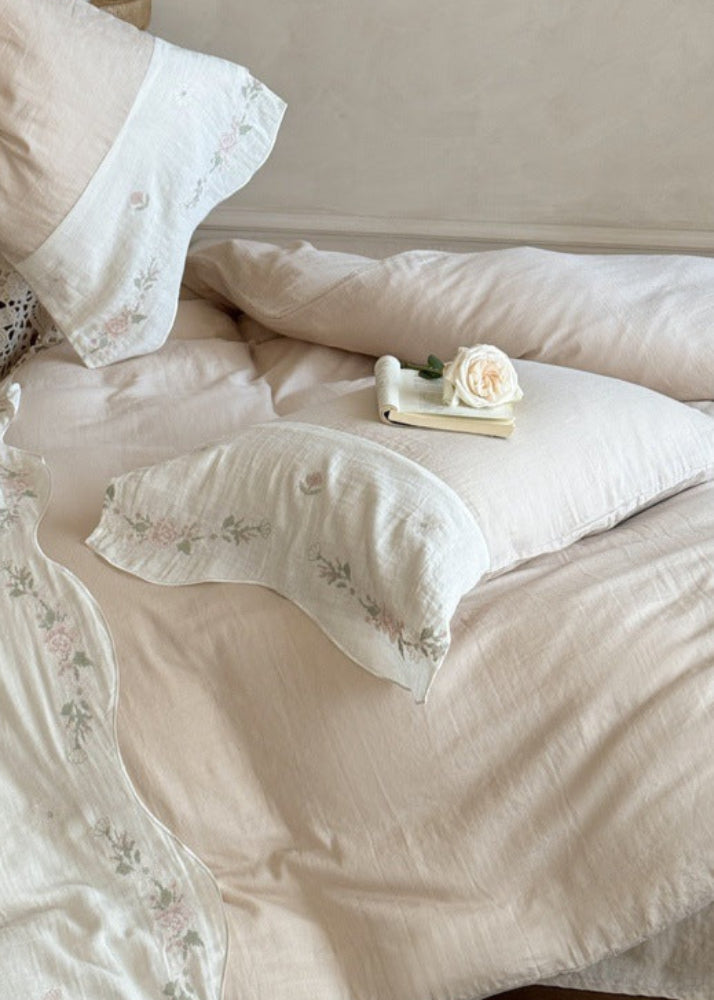 Maeve Floral Double Gauze Bedding Set - Pink