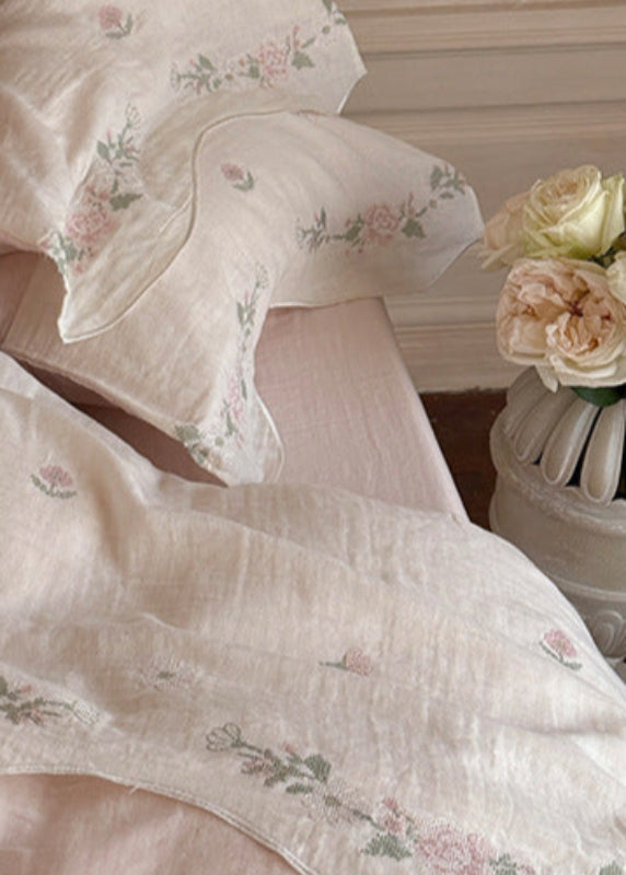 Maeve Floral Double Gauze Bedding Set - Pink