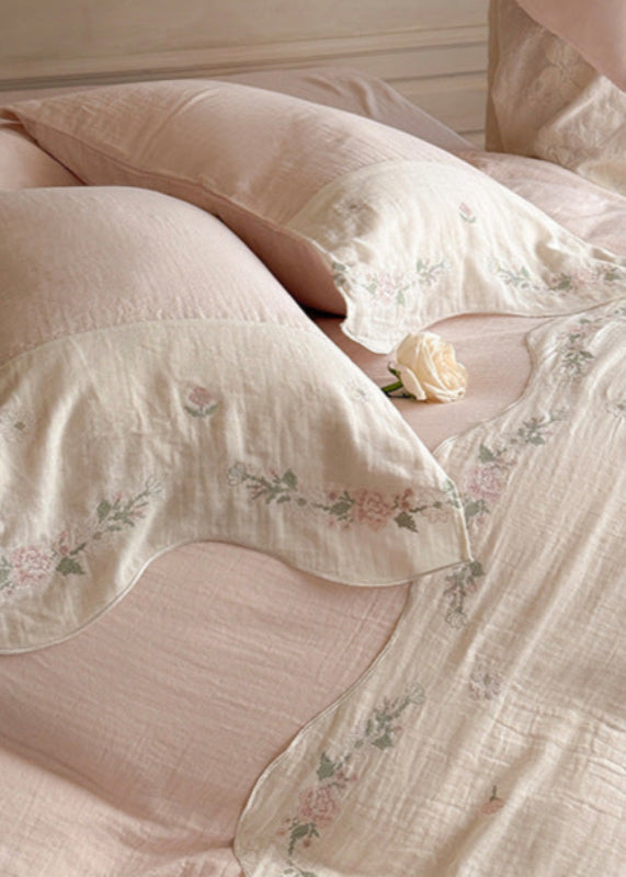 Maeve Floral Double Gauze Bedding Set - Pink