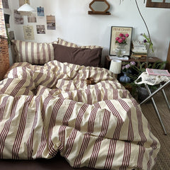Liam Striped Bedding Set - Brown