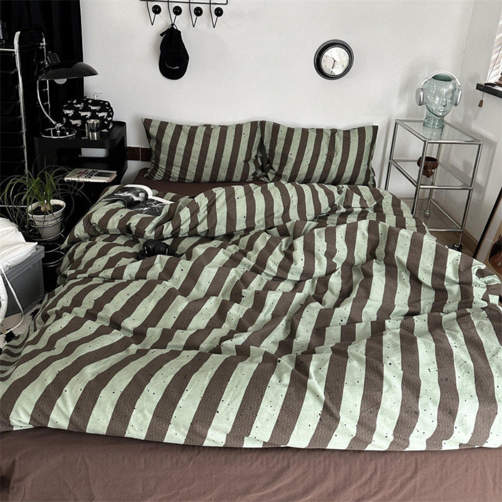 Liam Striped Bedding Set - Green