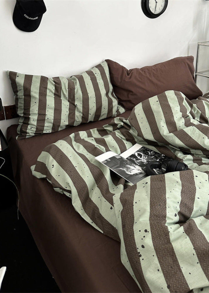 Liam Striped Bedding Set - Brown