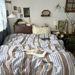 Liam Striped Bedding Set - Brown