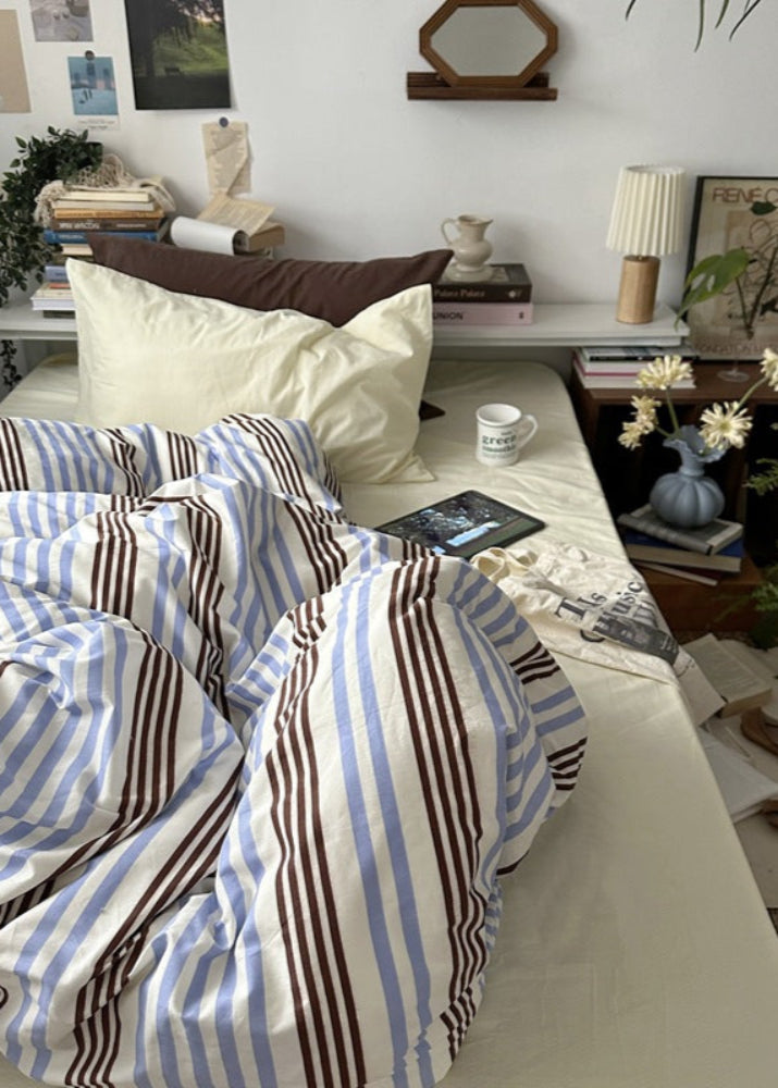 Liam Striped Bedding Set - Blue