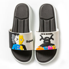 Elegante Herren-Flip-Flops mit Cartoon-Muster und dicker Sohle