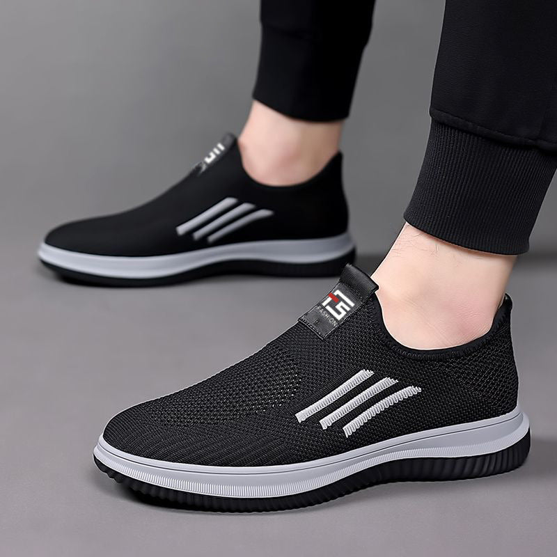 Men's Slip-on Flying Woven Breathable Mesh Summer Driving Sneakers