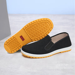 Men's Cloth Thick Bottom Black Army Single-phase Canvas Shoes