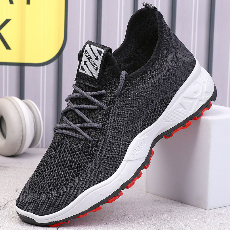 Men's Flying Woven Thick Sole Lightweight Breathable Sports Sneakers