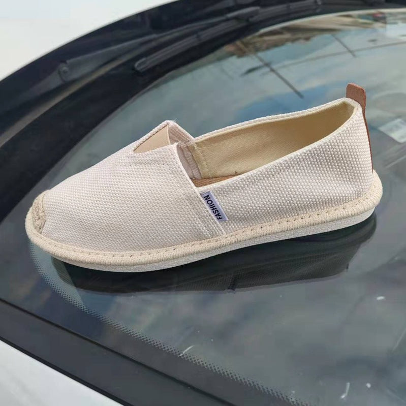 Herren Slip-on Trendy Leinen Koreanischer Stil Atmungsaktive Alte Segeltuchschuhe