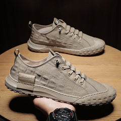 Men's Cloth Crocodile Pattern Breathable Board Trendy Casual Shoes