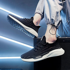 Men's Autumn Thick Surface Flying Woven Running Casual Shoes