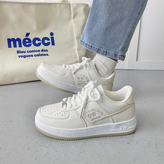 Monster White Male College Style Thick Sneakers