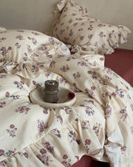 Juliette Rose Ruffled Burgundy Red Bedding Set