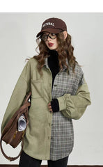 Blazer irregular con costuras a cuadros