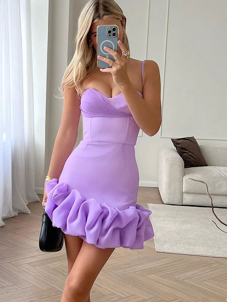 Pleated skirt dress short