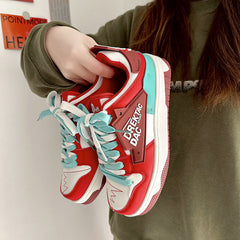 Women's Red For Spring College Vintage Sports Sneakers