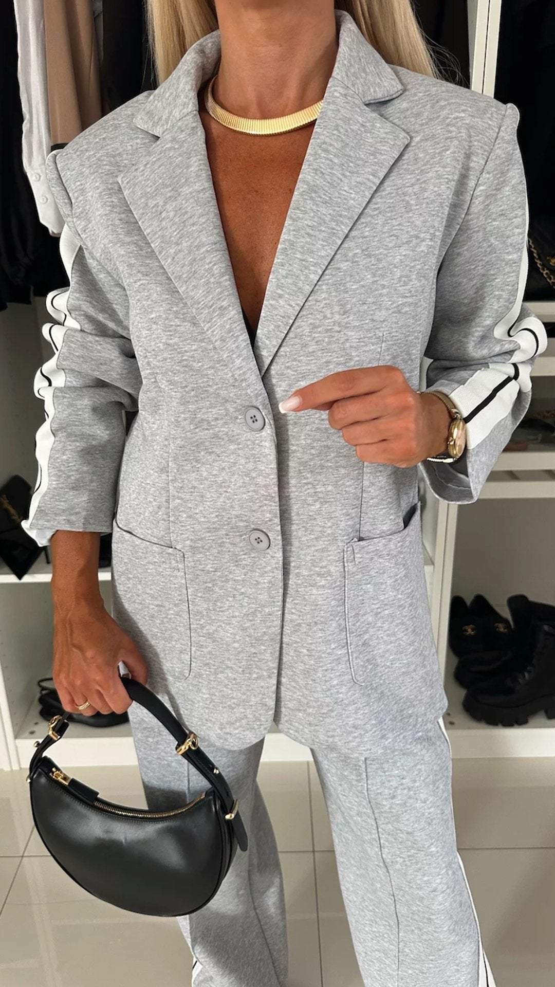 Long-Sleeved Lapel Casual Suit