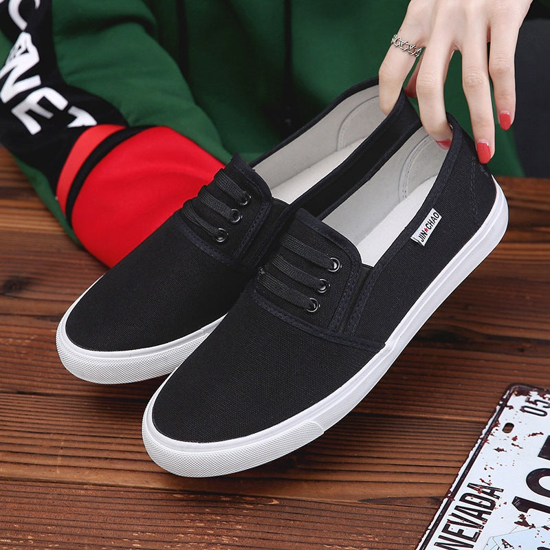 Men's Four Labor Protection Slip-on White Dancing Canvas Shoes