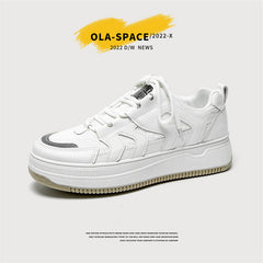 Men's Fashionable Style White Versatile Korean Sneakers