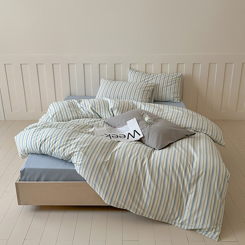 Parker Minimalist Striped Bedding Set - Red