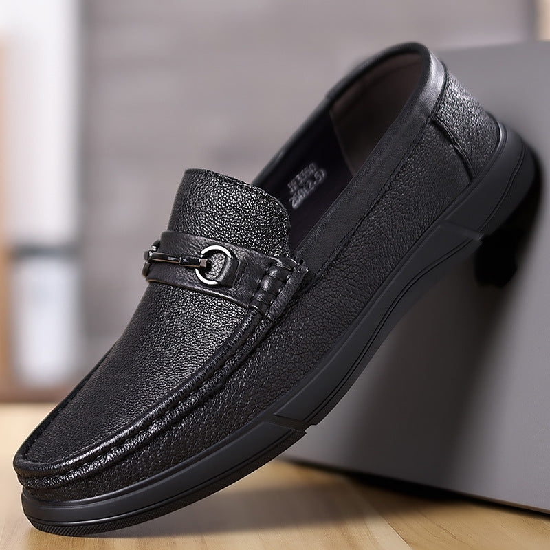 Zapatos de piel de oveja suave y versátil de un solo pedal para hombre