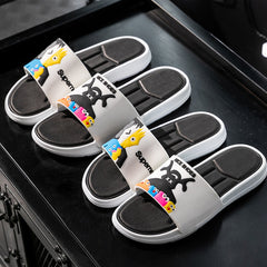 Chanclas elegantes de suela gruesa con dibujos animados para hombre