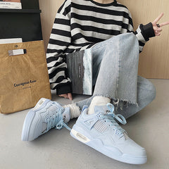 Air Cushion Fog Blue And Sneakers für Damen und Herren im künstlerischen Stil