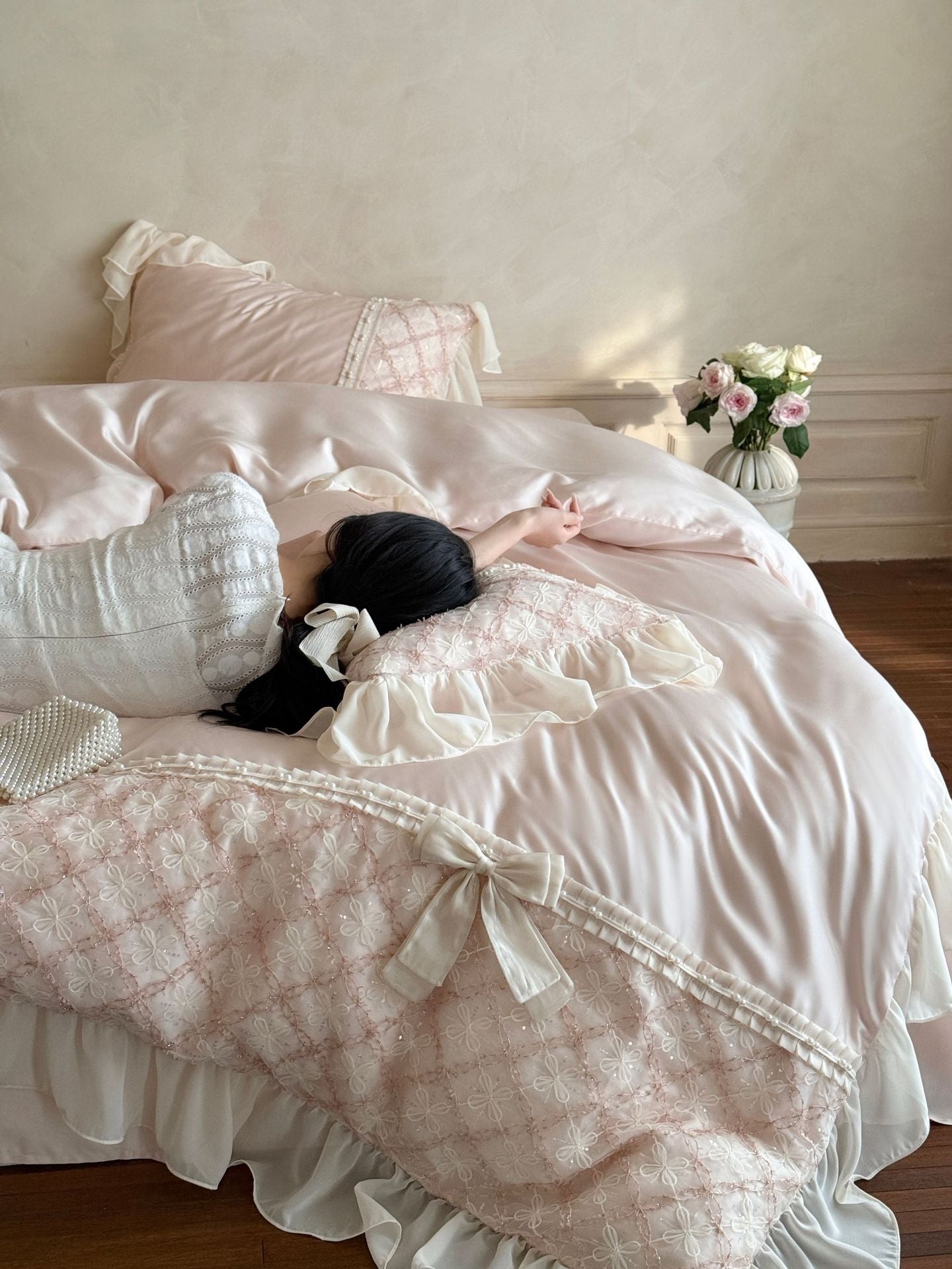 Haute Pearl TENCEL Bedding Set - Blush Romance