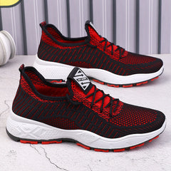 Men's Flying Woven Thick Sole Lightweight Breathable Sports Sneakers