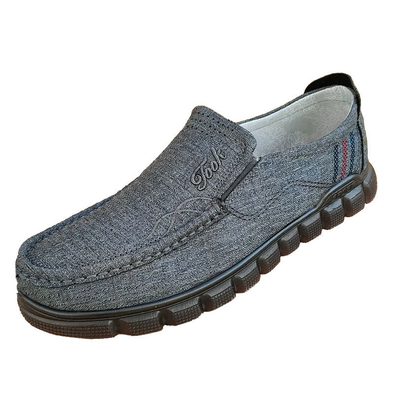 Herren Old Beijing Cloth Dünne Slip-on Sehnensohle Dad Canvas Schuhe