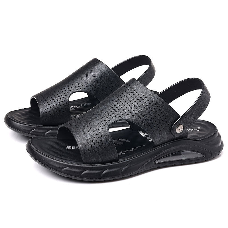 Men's Air Cushion First Layer Cowhide Breathable Sandals