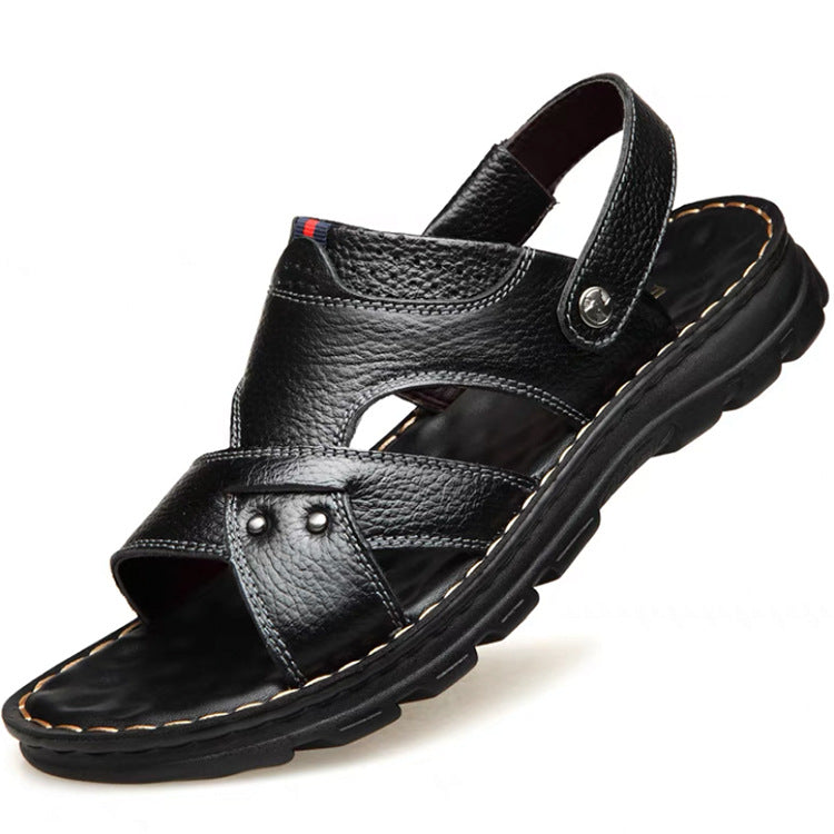 Men's First Layer Cowhide Beach Summer Comfortable Sandals