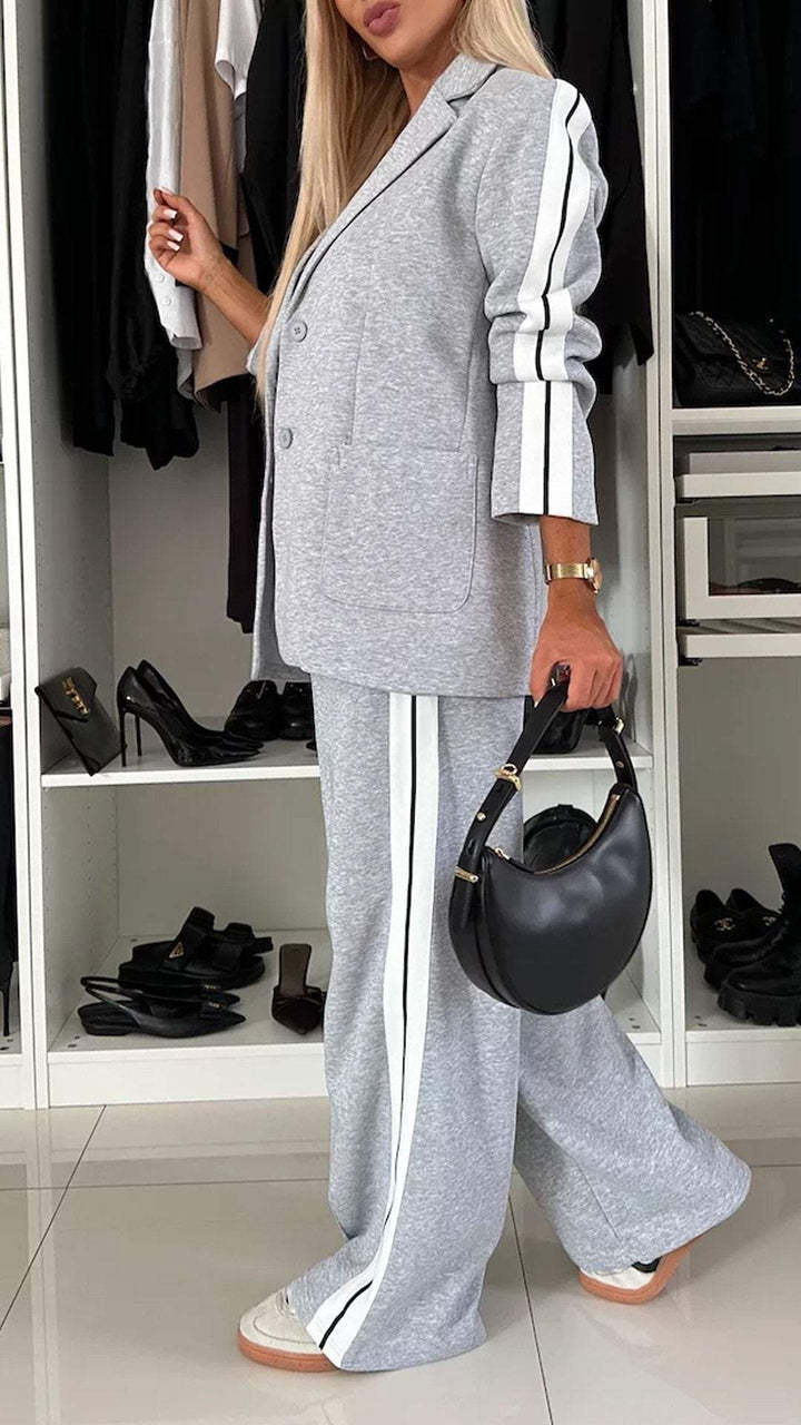 Long-Sleeved Lapel Casual Suit