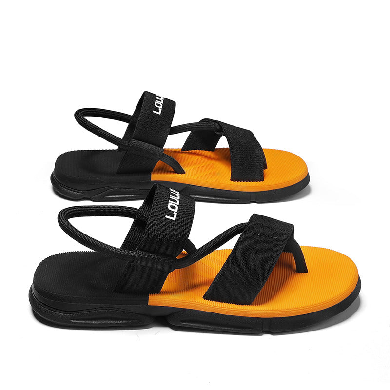 Sandalias de suela gruesa de moda para hombre, ropa de verano para exteriores