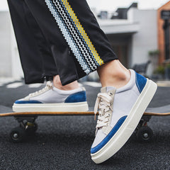 Men's Contrast Color Trendy Board Spring Canvas Shoes