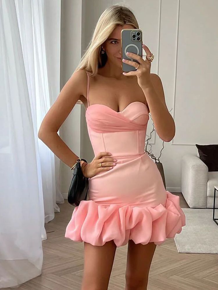 Pleated skirt dress short