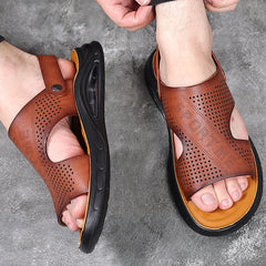 Men's Air Cushion First Layer Cowhide Breathable Sandals